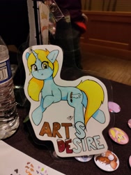 Size: 3076x4096 | Tagged: safe, artist:taurson, oc, oc only, oc:art's desire, pony, unicorn, everfree northwest, everfree northwest 2021, female, mare, photo, solo, traditional art