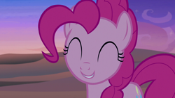 Size: 1280x720 | Tagged: safe, screencap, pinkie pie, earth pony, pony, daring done?, g4, season 7, ^^, cute, diapinkes, eyes closed, female, mare, pinkie smile, smiling, solo