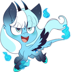 Size: 2514x2503 | Tagged: safe, artist:jetjetj, oc, oc only, oc:willow wisp, pegasus, pony, chibi, female, high res, horns, mare, solo