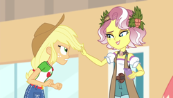 Size: 1920x1080 | Tagged: safe, screencap, applejack, vignette valencia, equestria girls, equestria girls specials, g4, my little pony equestria girls: better together, my little pony equestria girls: rollercoaster of friendship