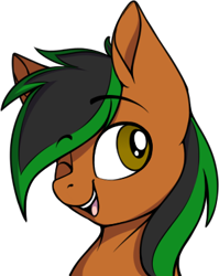 Size: 301x378 | Tagged: safe, artist:notetaker, oc, oc only, oc:patutu, earth pony, pony, one eye closed, simple background, solo, transparent background, wink