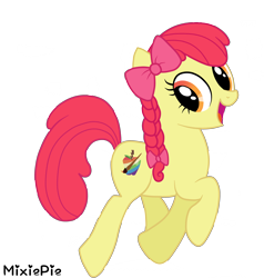 Size: 4000x4207 | Tagged: safe, artist:mixiepie, apple bloom, earth pony, pony, g4, alternate cutie mark, alternate hairstyle, braid, female, mare, older, older apple bloom, open mouth, open smile, smiling, solo