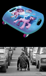 Size: 529x868 | Tagged: safe, izzy moonbow, pony, g5, car, irl, meme, photo, solo