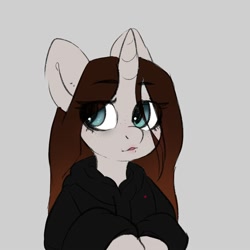 Size: 2000x2000 | Tagged: safe, artist:spoopygander, oc, oc only, oc:spipples, pony, unicorn, clothes, high res, hoodie, solo