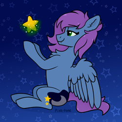 Size: 1500x1500 | Tagged: safe, artist:pink-pone, oc, oc only, pegasus, pony, solo, stars