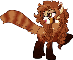 Size: 2799x2297 | Tagged: safe, artist:kurosawakuro, oc, oc only, oc:molly (broken-boulevard), original species, pony, red panda, red panda pony, base used, female, glasses, high res, round glasses, simple background, solo, transparent background