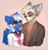 Size: 2065x2160 | Tagged: safe, artist:minekoo2, oc, oc only, pegasus, wolf, anthro, bedroom eyes, blushing, clothes, commission, cute, digital art, duo, female, furry, furry oc, looking at each other, male, mare, oc x oc, shipping, shirt, simple background, straight, wings, ych result