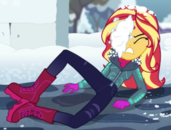Size: 581x441 | Tagged: safe, screencap, sunset shimmer, equestria girls, equestria girls series, g4, holidays unwrapped, saving pinkie's pie, spoiler:eqg series (season 2), cropped, solo