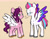 Size: 3011x2345 | Tagged: safe, artist:chub-wub, pipp petals, zipp storm, pegasus, pony, g5, adorapipp, adorazipp, chest fluff, cute, dialogue, duo, female, high res, lidded eyes, looking at each other, mare, pipp is short, royal sisters (g5), siblings, simple background, sisters, sisters being sisters, smiling, spread wings, wings, zipp is tall