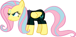 Size: 1280x625 | Tagged: safe, artist:benpictures1, fluttershy, pegasus, pony, comic:the storm kingdom, g4, my little pony: the movie, bad end, badass, bodysuit, clothes, command 6, commander fluttershy, crystal of light, female, flutterbadass, inkscape, mare, simple background, solo, transparent background, vector