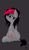 Size: 2298x4000 | Tagged: safe, artist:sefastpone, oc, oc:miss eri, earth pony, pony, black and red mane, emo, female, gray background, looking up, mare, simple background, sitting, solo, two toned mane