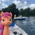 Size: 1080x1080 | Tagged: safe, hitch trailblazer, sunny starscout, earth pony, human, pony, g5, official, boat, bust, female, irl, irl human, lake, london, lottie.london, male, mare, photo, stallion, tree