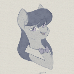 Size: 2200x2200 | Tagged: safe, artist:cottonaime, octavia melody, earth pony, pony, g4, bust, commission, high res, jewelry, looking at you, necklace, open mouth, sketch, smiling, solo
