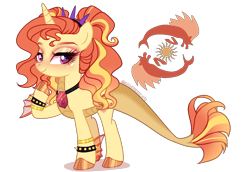 Size: 1524x1047 | Tagged: safe, artist:gihhbloonde, oc, oc only, half-siren, hybrid, pony, female, interspecies offspring, magical lesbian spawn, offspring, parent:adagio dazzle, parent:sunset shimmer, parents:sunsagio, simple background, solo, transparent background