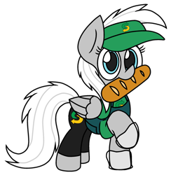Size: 2163x2218 | Tagged: safe, artist:derpyalex2, oc, oc only, oc:silver, oc:silver edge, pegasus, pony, bread, cute, female, food, high res, mare, pegasus oc, simple background, solo, subway, transparent background, vector, wings