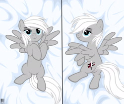 Size: 1940x1620 | Tagged: safe, oc, oc:silver, oc:silver edge, pegasus, pony, body pillow, cute, female, looking at you, lying down, mare, pegasus oc, wings