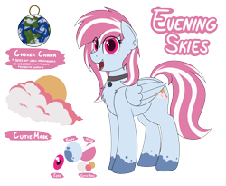Size: 2800x2300 | Tagged: safe, artist:ponynamedmixtape, oc, oc only, oc:evening skies, pegasus, pony, choker, collar, female, high res, jewelry, macro, mare, necklace, reference sheet, simple background, solo, transparent background