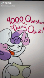 Size: 576x1024 | Tagged: safe, artist:crookedbeetles, big macintosh, shining armor, sweetie belle, zephyr breeze, alicorn, earth pony, pegasus, pony, unicorn, g4, alicornified, animated, bigmacicorn, dating quiz, dipper pines, female, filly, foal, gravity falls, grunkle stan, horse collar, implied shipping, mabel pines, mabel's guide to dating, male, missing cutie mark, polish, princess big mac, race swap, soos, sound, stallion, sweat, tiktok, webm