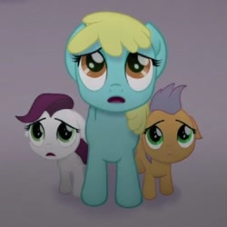 Size: 720x720 | Tagged: safe, screencap, bunny moon, pony, g4, my little pony: the movie, female, filly, foal, mare, unnamed character, unnamed pony, worried