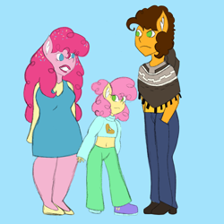 Size: 2048x2048 | Tagged: safe, artist:mintymelody, cheese sandwich, li'l cheese, pinkie pie, anthro, g4, the last problem, family, high res