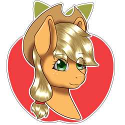 Size: 2160x2160 | Tagged: safe, artist:darmetyt, applejack, earth pony, pony, g4, bust, high res, solo