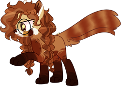 Size: 2932x2084 | Tagged: safe, artist:kurosawakuro, oc, oc only, oc:molly (broken-boulevard), original species, pony, red panda, red panda pony, base used, female, glasses, high res, mare, simple background, solo, transparent background