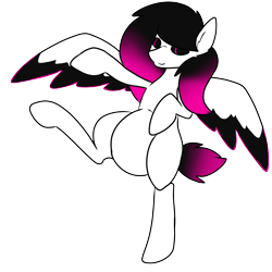Size: 3000x3000 | Tagged: safe, artist:mimicryfluffoarts, oc, oc only, oc:shy art, pegasus, pony, belly, bipedal, female, high res, mare, simple background, smiling, standing, standing on one leg, transparent background