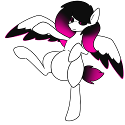 Size: 3000x3000 | Tagged: safe, artist:mimicryfluffoarts, oc, oc only, oc:shy art, pegasus, pony, abdominal bulge, belly, bipedal, female, food baby, high res, mare, round belly, simple background, smiling, standing, standing on one leg, stuffed belly, transparent background