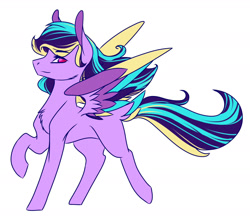 Size: 1714x1494 | Tagged: safe, artist:artfestation, oc, oc only, pegasus, pony, magical lesbian spawn, male, offspring, parent:rainbow dash, parent:twilight sparkle, parents:twidash, pegasus oc, raised hoof, simple background, stallion, white background