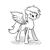 Size: 1800x1800 | Tagged: safe, artist:joan-grace, firefly, pegasus, pony, g1, female, lineart, mare, monochrome, smiling, wings