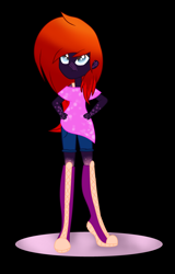 Size: 2739x4290 | Tagged: safe, artist:aonairfaol, oc, oc only, equestria girls, g4, base used, black background, boots, clothes, female, hand on hip, high heel boots, looking up, shoes, simple background, solo
