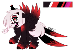 Size: 772x528 | Tagged: safe, artist:inspiredpixels, oc, oc only, pony, adoptable, raised hoof, red and black oc, simple background, solo, spread wings, transparent background, wings