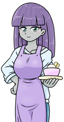 Size: 320x610 | Tagged: safe, alternate version, artist:batipin, maud pie, equestria girls, g4, apron, clothes, cute, female, maudabetes, simple background, solo, transparent background