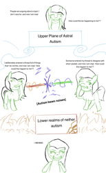 Size: 1668x2707 | Tagged: safe, oc, oc:filly anon, argument, autism, female, filly, heaven, hell, lineart
