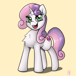 Size: 1850x1850 | Tagged: safe, artist:naen, sweetie belle, pony, unicorn, g4, chest fluff, female, mare, older, older sweetie belle, solo