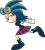 Size: 313x350 | Tagged: safe, artist:cinder vel, indigo zap, equestria girls, g4, female, lidded eyes, male, side view, simple background, smiling, smirk, solo, sonic the hedgehog, sonic the hedgehog (series), transparent background, yuji uekawa style