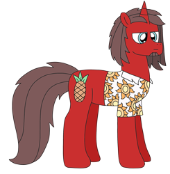 Size: 2316x2368 | Tagged: safe, artist:supahdonarudo, oc, oc only, oc:ironyoshi, pony, unicorn, clothes, facial hair, goatee, high res, male, shirt, simple background, solo, story included, transparent background