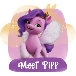 Size: 1500x1500 | Tagged: safe, pipp petals, pegasus, pony, g5, my little pony: a new generation, official, adorapipp, amazon.com, cute, female, mare, simple background, solo, text, white background
