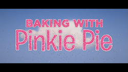 Size: 853x480 | Tagged: safe, pinkie pie, g4, my little pony: the movie, official, baking, blue background, cloud, glitter, no pony, simple background, sky