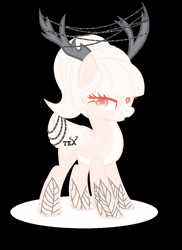Size: 928x1272 | Tagged: safe, artist:aonairfaol, oc, oc only, deer, antlers, base used, black background, eyelashes, female, grin, simple background, smiling, ssolo