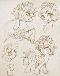 Size: 3427x4367 | Tagged: source needed, safe, artist:paipaishuaige, cozy glow, pegasus, pony, g4, cozybetes, cute, female, filly, high res, sketch, solo, traditional art, wings