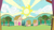 Size: 1280x720 | Tagged: safe, screencap, flight to the finish, g4, my little pony: friendship is magic, season 4, backdrop, background, cloud, house, no pony, ponyville, scenic ponyville, sun, tree