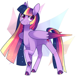 Size: 2012x2032 | Tagged: safe, artist:catbun-yt, twilight sparkle, alicorn, pony, g4, cloven hooves, colored wings, cute, female, gradient wings, high res, mare, redesign, simple background, solo, transparent background, twiabetes, twilight sparkle (alicorn), ultimate twilight, wings