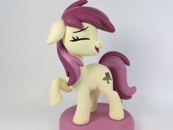 Size: 2048x1536 | Tagged: safe, artist:shine lawn, artist:sparkle40559933, roseluck, earth pony, pony, g4, craft, figurine, irl, one ear down, one eye closed, photo, smiling, toy, wink