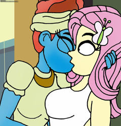 Size: 1280x1339 | Tagged: safe, artist:rdj1995, fluttershy, meadowbrook, human, equestria girls, g4, duo, female, kiss on the lips, kissing, lesbian, ship:meadowshy, shipping