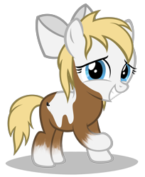 Size: 2780x3400 | Tagged: safe, artist:strategypony, earth pony, pony, bow, cute, dreamworks, embarrassed, female, filly, foal, high res, mottled coat, nervous, ponified, rain (character), rain (spirit: stallion of the cimarron), raised hoof, simple background, spirit: stallion of the cimarron, stealth pun, transparent background