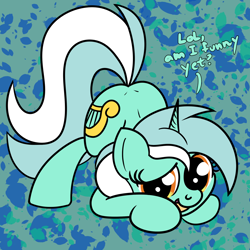 Size: 2000x2000 | Tagged: safe, artist:dafiltafish, lyra heartstrings, pony, unicorn, g4, ass up, cute, face down ass up, high res, jack-o challenge, lyrabetes, meme, solo, text