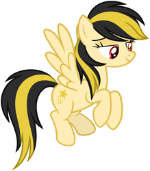 Size: 1024x1170 | Tagged: safe, artist:pegasski, oc, oc only, oc:shooting star, pegasus, pony, g4, female, flying, mare, red eyes, simple background, smiling, solo, spread wings, transparent background, white outline, wings