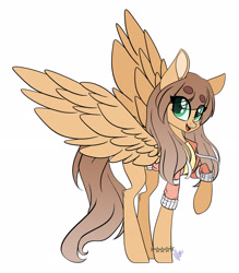 Size: 2292x2616 | Tagged: safe, artist:donnie-moon, oc, oc only, pegasus, pony, eyelashes, female, high res, mare, pegasus oc, raised hoof, simple background, smiling, solo, white background