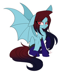 Size: 1280x1490 | Tagged: safe, artist:donnie-moon, oc, oc only, bat pony, pony, bat pony oc, bat wings, clothes, female, mare, signature, simple background, socks, solo, white background, wings